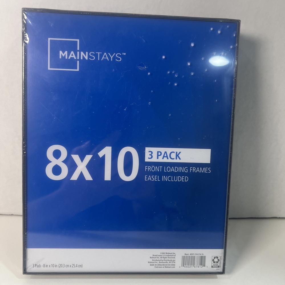 Mainstays 8x10" Format Frame for Pictures - Black, Set of 3 (67812)